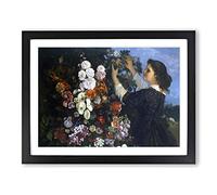Gustave Courbet Flower Trellis Classic Painting Framed Print | A2 Black Framed Wall Art | Ready to Hang | Classic Floral Picture | Living Room Bedroom Lounge Office