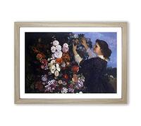 Gustave Courbet Flower Trellis Framed Print | A2 Oak Framed Wall Art | Ready to Hang | Modern Floral Picture | Living Room Bedroom Lounge Office