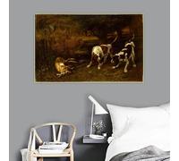 Gustave Courbet《Hunting Dogs with Dead Hare》Canvas Prints Oil Painting Artwork Poster Picture Backdrop Wall Home Decor(80x100cm)