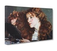 Gustave Courbet Jo The Beautiful Irish Girl Canvas Print | Gallery Wrapped 30mm Frame Wall Art | 20x14 inches | Ready to Hang | Modern People Picture | Living Room Bedroom Lounge Office