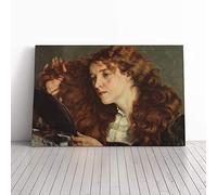 Gustave Courbet Jo The Beautiful Irish Girl Canvas Print | Gallery Wrapped 30mm Frame Wall Art | 20x14 inches | Ready to Hang | Modern People Picture | Living Room Bedroom Lounge Office