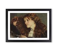Gustave Courbet Jo The Beautiful Irish Girl Framed Print | A2 Oak Framed Wall Art | Ready to Hang | Modern Nature Picture | Living Room Bedroom Lounge Office