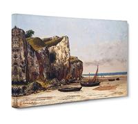Gustave Courbet Normandy Beach Canvas Print | Gallery Wrapped 30mm Frame Wall Art | 24x16 inches | Ready to Hang | Modern Seascape Picture | Living Room Bedroom Lounge Office