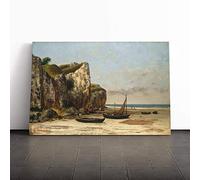 Gustave Courbet Normandy Beach Canvas Print | Gallery Wrapped 30mm Frame Wall Art | 30x20 inches | Ready to Hang | Modern Seascape Picture | Living Room Bedroom Lounge Office