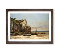 Gustave Courbet Normandy Beach Framed Print | A2 Walnut Framed Wall Art | Ready to Hang | Modern Beach Picture | Living Room Bedroom Lounge Office
