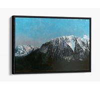 Gustave Courbet, Panoramic View Of Alps Canvas Floater Frame Print Picture Art - Black Frame 12 inch wide x 8 inch high