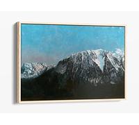 Gustave Courbet, Panoramic View Of Alps Canvas Floater Frame Print Picture Art - Light Oak Frame 36 inch wide x 24 inch high