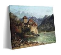 Gustave Courbet（The Chateau De Chillon ） Wall Art Posters Canvas Wall Art Decorative Bedroom Modern Home Print Picture Artworkss 16x24inch(40x60cm)