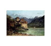 Gustave Courbet（The Chateau De Chillon ） Wall Art Posters Canvas Wall Art Prints Photo Picture Paintings Room Decor Home Decorative 24x36inch(60x90cm)