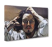 Gustave Courbet The Desperate Canvas Print | Gallery Wrapped 30mm Frame Wall Art | 24x16 inches | Ready to Hang | Modern Picture | Living Room Bedroom Lounge Office