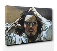 Gustave Courbet The Desperate Canvas Print | Gallery Wrapped 30mm Frame Wall Art | 30x20 inches | Ready to Hang | Modern Picture | Living Room Bedroom Lounge Office