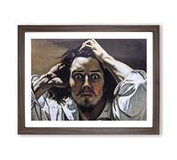 Gustave Courbet The Desperate Classic Painting Framed Print | A4 Walnut Framed Wall Art | Ready to Hang | Classic Historical Picture | Living Room Bedroom Lounge Office