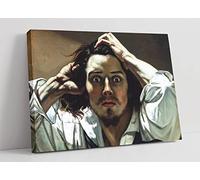 Gustave Courbet The Desperate Man Canvas Wall Art Picture Print - 45 inch wide x 30 inch high (Frame Depth 30mm)