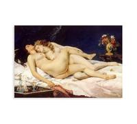 Gustave Courbet - The Sleepers 1866 (le Sommeil) Poster Bedroom Canvas Decor Print Wall Art Office Room Aesthetic Decor Gift Unframe 16x24inch(40x60cm