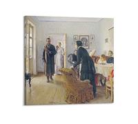 Gustave Courbet（They Did Not Expect Him） artistic Creations Poster Canvas Wall Art Scroll Picture Print Living Room Walls Decor Homes 20x20inch(50x50cm)