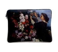 Gustave Courbet Trellis Painting Romanticism Flowers for Computer and Tablet - 12-13 Inches Laptop Sleeve Printed in France