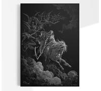 Gustave Dore Death on the Pale Horse | Apocalypse Antique Painting, Old Vintage Print, Fine Wall Art Poster, Home Decor Artwork Picture