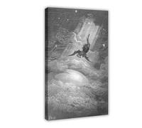 Gustave Dore Satan From Paradise Lost by John Milton Poster Bedroom Canvas Decor Print Wall Art Office Room Aesthetic Decor Gift Frame 12x18inch(30x45