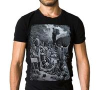 Gustave Dore The Vision of The Valley of The Dry Bones Art T-Shirt Black XL