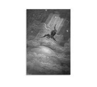 Gustave Dore Wall Art Prints Paintings Poster Illustration For John Milton’s Paradise Lost The Fall of Lucifers Cool Artworks Painting Wall Art Canvas Prints Hanging Picture Home Decors Gift Idea Unfr