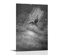 Gustave Dore Wall Art Prints Paintings Poster Illustration For John Milton’s Paradise Lost The Fall of Lucifers Room Aesthetic Print Art Wall Painting Canvas Modern Bedroom Decor Frame 08x12inch(20x3