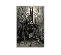 Gustave Dore Wall Art Prints Paintings Poster The Hare And The Frogs Poster Decorative Painting Painting On Canvas Wall Art Scroll Picture Print Living Room Walls Decor Homes Unframe 08x12inch(20x30cm