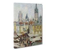 Gustave Loiseau Street In Rouen Canvas Print | Gallery Wrapped 30mm Frame Wall Art | 30x20 inches | Ready to Hang | Classic Cityscape Picture | Living Room Bedroom Lounge Office