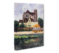 Gustave Loiseau The Cathedral Classic Painting Canvas Wall Art Print Ready to Hang, Framed Picture for Living Room Bedroom Home Office Décor, 20x14 Inch (50x35 cm)