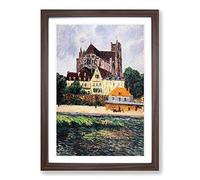 Gustave Loiseau The Cathedral Framed Print | A2 Walnut Framed Wall Art | Ready to Hang | Modern Cityscape Picture | Living Room Bedroom Lounge Office