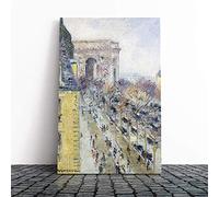 Gustave Loiseau The Place De L'Etoile (2) Canvas Print | Gallery Wrapped 30mm Frame Wall Art | 24x16 inches | Ready to Hang | Modern Picture | Living Room Bedroom Lounge Office