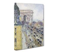 Gustave Loiseau The Place De L'Etoile No.2 Classic Painting Canvas Wall Art Print Ready to Hang, Framed Picture for Living Room Bedroom Home Office Décor, 24x16 Inch (60x40 cm)