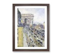 Gustave Loiseau The Place De L'Etoile No.2 Classic Painting Framed Print | A4 Walnut Framed Wall Art | Ready to Hang | Classic Historical Picture | Living Room Bedroom Lounge Office