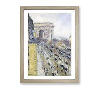 Gustave Loiseau The Place De L'Etoile No.2 Classic Painting Framed Wall Art Print, Ready to Hang Picture for Living Room Bedroom Home Office Décor, Oak A2 (64 x 46 cm)