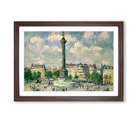Gustave Loiseau The Place of The Bastille Framed Print | A2 Walnut Framed Wall Art | Ready to Hang | Modern Nature Picture | Living Room Bedroom Lounge Office