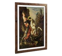 Gustave Moreau George and The Dragon Framed Wall Art Print A2 Walnut