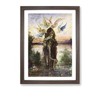 Gustave Moreau The Sacred Elephant Classic Painting Framed Print | A3 Walnut Framed Wall Art | Ready to Hang | Classic Animal Picture | Living Room Bedroom Lounge Office