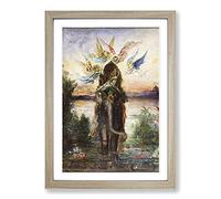 Gustave Moreau The Sacred Elephant Framed Print | A2 Oak Framed Wall Art | Ready to Hang | Modern Animal Picture | Living Room Bedroom Lounge Office
