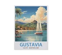 Gustavia Saint Barthelemy Vintage Travel Poster,Tin Sign Vintage Retro Man Cave Bar Pub Shed Novelty Gift Aluminium Metal Tin Wall Décor Sign(20x30cm)8x12 inch-BU92