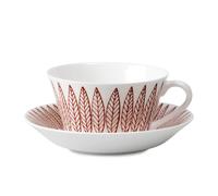 Gustavsbergs Porslinsfabrik Röd Salix tea set, cone tea cup + saucer