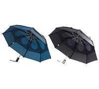 GustBuster Metro Wind Resistant Umbrellas 2 Pack Bundle Black/Navy, Black/Navy