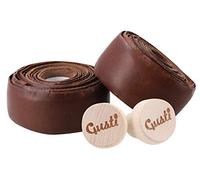 Gusti Adri V. Genuine Leather Handlebar Tape for Bicycles 200 cm Grip Tape Leather Strap Grip Bartape Bicycle Accessories Road Bike Including Cork Leather Dark Brown
