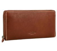 Gusti Cara Women's Leather Wallet, Long Purse, Many Compartments, Leather, Brown 2, standard size, Retro