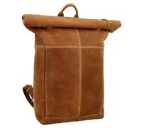 Gusti Joy Rolltop Leather Courier Backpack Vintage City Backpack Bicycle Backpack Laptop Bag Plain Backpack Hiking Backpack Brown Leather 13L Women Men, Brown 2, One Size