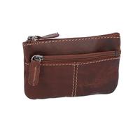 Gusti Key Case Leather - Compact Rook Brown Organizer, Genuine Vegetable-Tanned Leather, Zippered Pouch for Keys, Cards, Coins, Slim Pocket-Friendly Design, Secure and Durable Key Holder