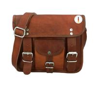 Gusti Small Leather Shoulder Bag Leder nature Emilia 7" Satchel Handmade Handbag 7 Inch Vintage Style Unisex Brown H3