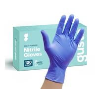 GUSTO [100 Count] Blue Nitrile Gloves, Disposable Gloves - 4 Mil, Latex & Rubber Free, Non-Sterile Powder Free Gloves - Large
