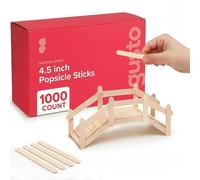 Gusto [1000 Count] 4.5 Inch Wooden Multi-Purpose Popsicle Sticks for Crafts, Ice, Ice Cream, Waxing, and Tongue Depressor Wood Sticks - Formerly Comfy Package