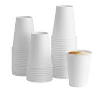 GUSTO [12 oz. - 350 ml - 100 Count Disposable White Paper Cups, Hot Coffee Cups - Eco-Friendly Hot Cups - Formerly Comfy Package