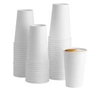 GUSTO [16 oz. - 470 ml - 100 Count Disposable White Paper Cups, Hot Coffee Cups - Eco-Friendly Hot Cups - Formerly Comfy Package