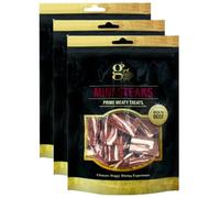 Gusto Mini Steaks Dog Treats 130g x Pack of 3 - Prime Meaty Treats for the Ultimate Doggy Dining Experience - Rich in Beef